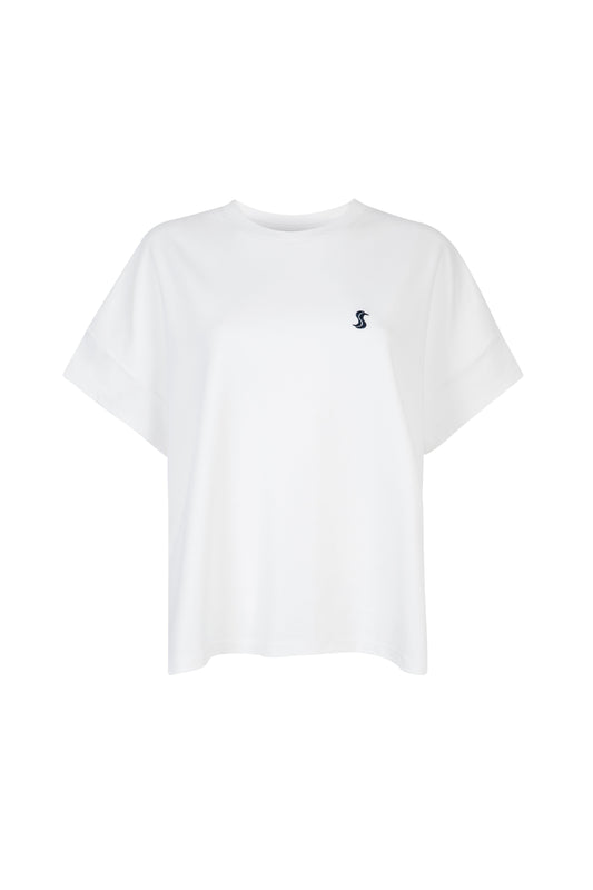 'SIS' SIGNATURE EMBROIDERED T-SHIRT - WHITE