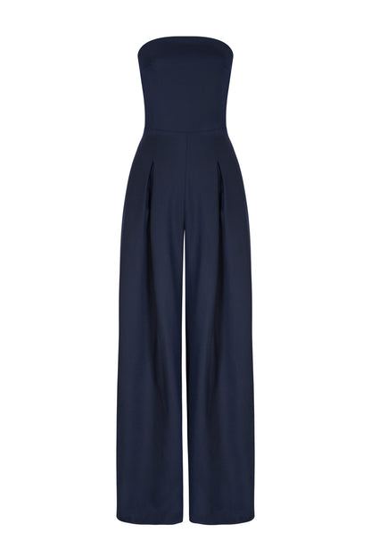 'NYVES URO' JUMPSUIT - NAVY WOOL BLEND