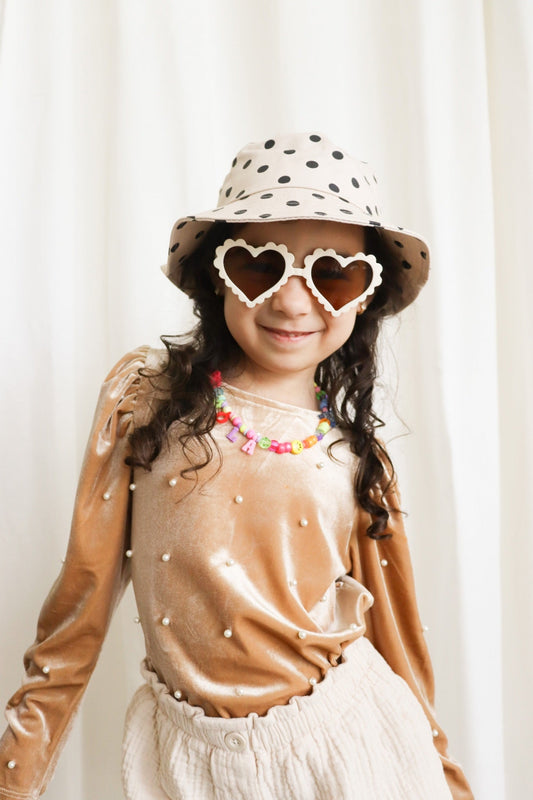 Lilo - Cream Heart Shaped Kids Sunglasses