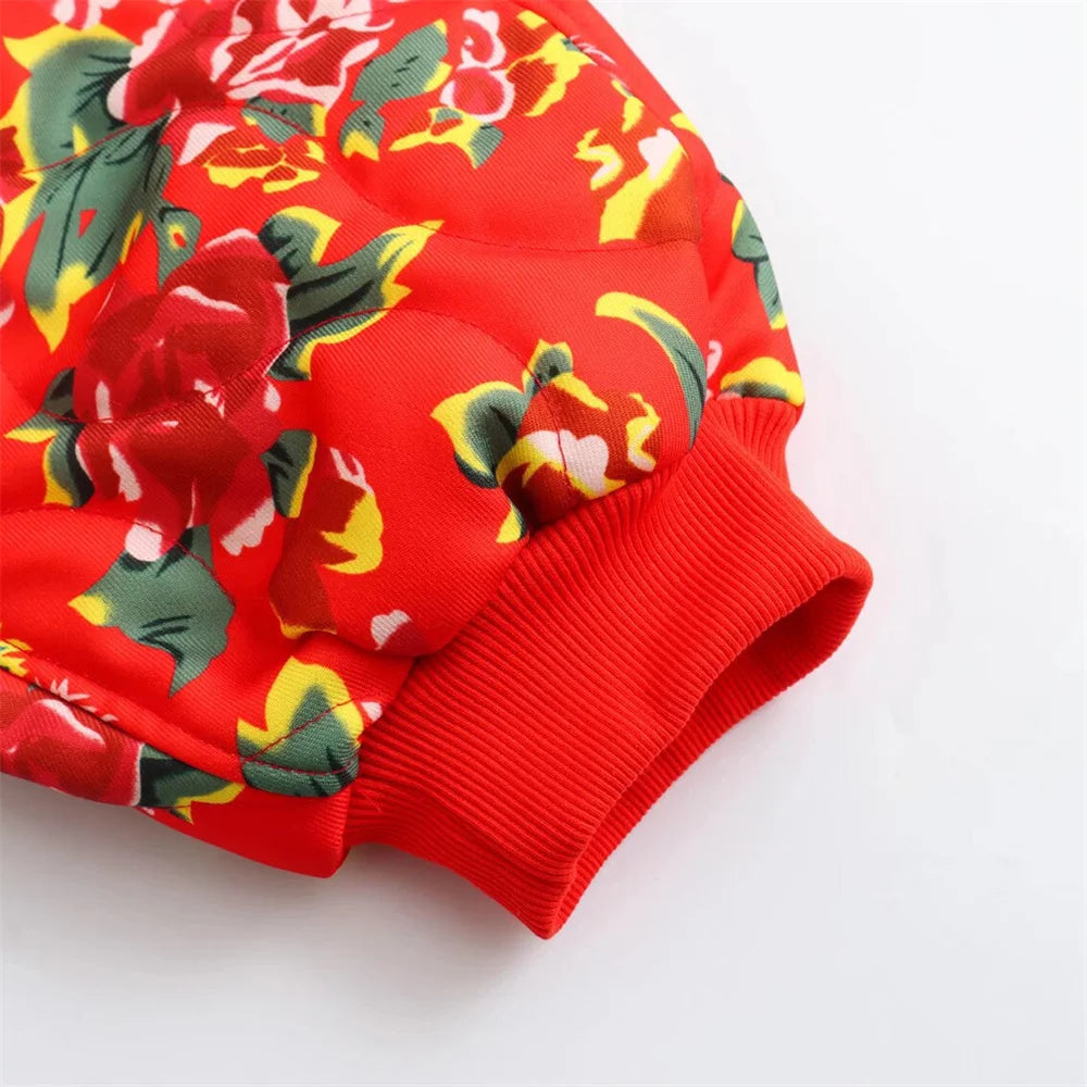 NEW- Red Floral Cotton Jacket 2024