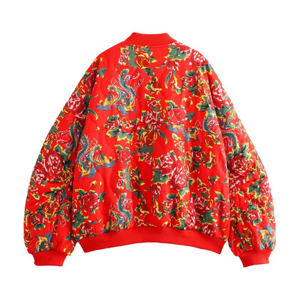 NEW- Red Floral Cotton Jacket 2024