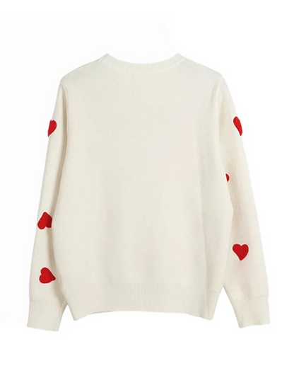 Danaë - Hearts Premium Knit Sweater - Onesize