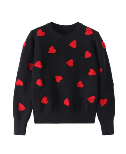 Danaë - Hearts Premium Knit Sweater - Onesize