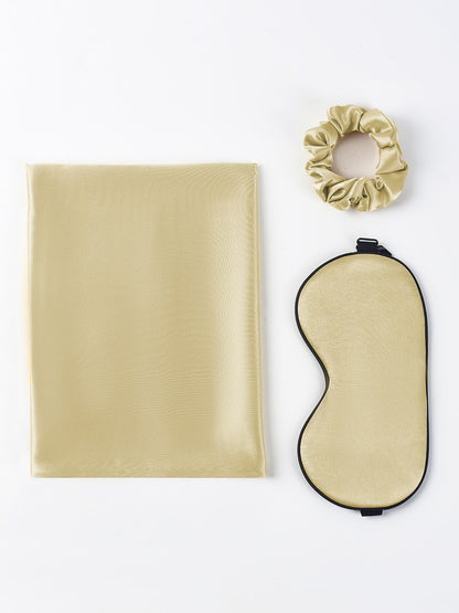 3 Piece Silk Skin-Friendly Beauty Sleep Set (Hidden Zipper Pillowcase)