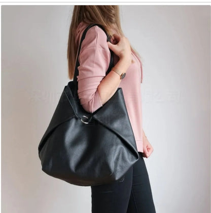 2023 Luxury Soft Pu Leather Hand Bags Big Tote Retro Lady Shopper Purses Casual Over Large Women Shoulder Bags Designer Handbags