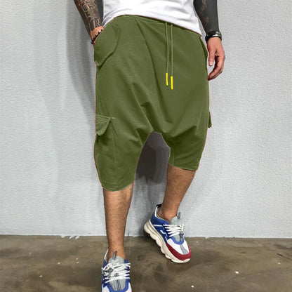 Casual Sweatpants For Men Hip Hop Trend In Europe America Loose Solid Street Sports Harlan Cropped Trousers Men'S Clothing